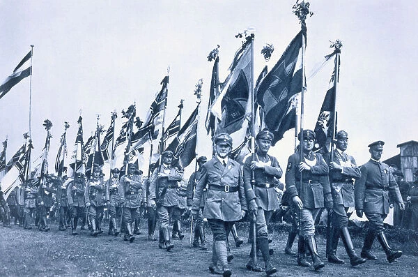 Parade of the Banner Company of the Steel Helmets, Berleburg, Germany, 18-19 June 1932