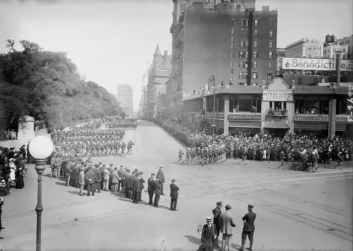 Framed Print : Parade, Columbus Circle, between c1910 and c1915. Creator: Bain News Service Framed Print : Parade, Columbus Circle, between c1910 and c1915. Creator: Bain News Service
