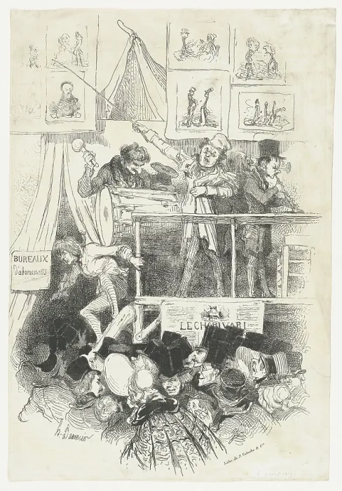 Framed Print : Parade du Charivari, 1839. Creator: Honore Daumier Framed Print : Parade du Charivari, 1839. Creator: Honore Daumier