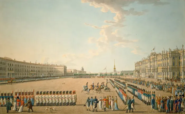 Framed Print : Parade at the Palace Square in St. Petersburg, Mid of the 19th cen Framed Print : Parade at the Palace Square in St. Petersburg, Mid of the 19th cen