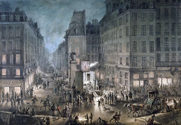 Parade on the Place de L Ecole, 1823. Artist: Jean Pierre Norblin