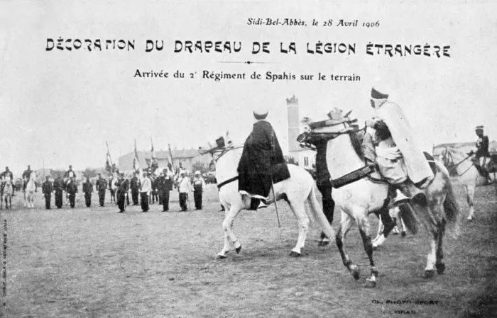 Framed Print : Parading of the flag of the French Foreign Legion, Sidi Bel Abbes, Algeria, 28 April 1906