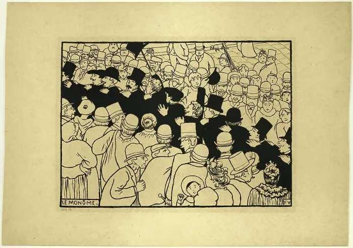 Framed Print : Parading through the Streets in Single File, 1893. Creator: Félix Vallotton Framed Print : Parading through the Streets in Single File, 1893. Creator: Félix Vallotton