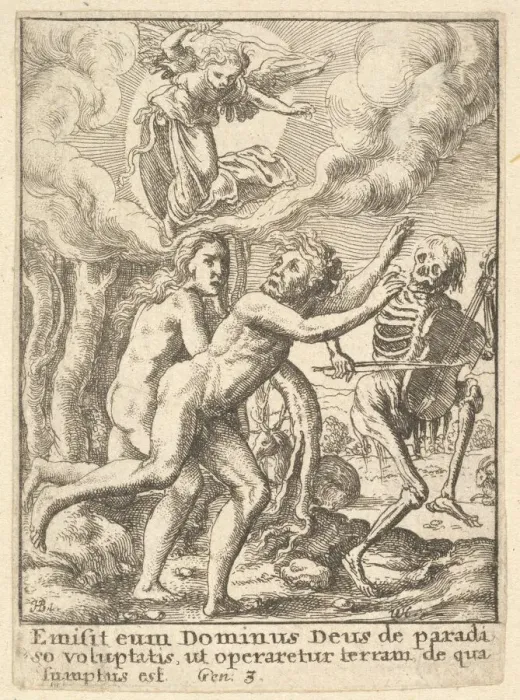 Framed Print : Paradise Lost, from the Dance of Death, 1651. Creator: Wenceslaus Hollar Framed Print : Paradise Lost, from the Dance of Death, 1651. Creator: Wenceslaus Hollar