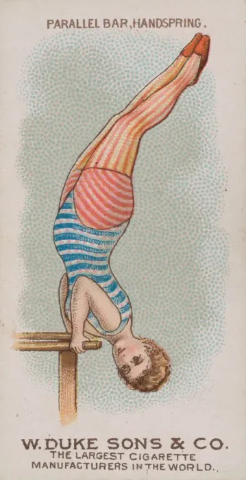 Framed Print : Parallel Bar, Handspring, from the Gymnastic Exercises series (N77 Framed Print : Parallel Bar, Handspring, from the Gymnastic Exercises series (N77