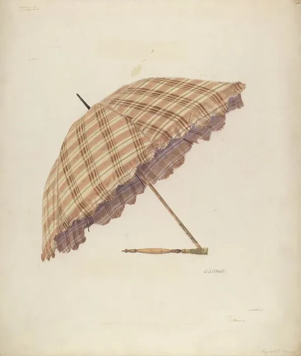 Framed Print : Parasol, 1938. Creator: J. J. Neill Framed Print : Parasol, 1938. Creator: J. J. Neill