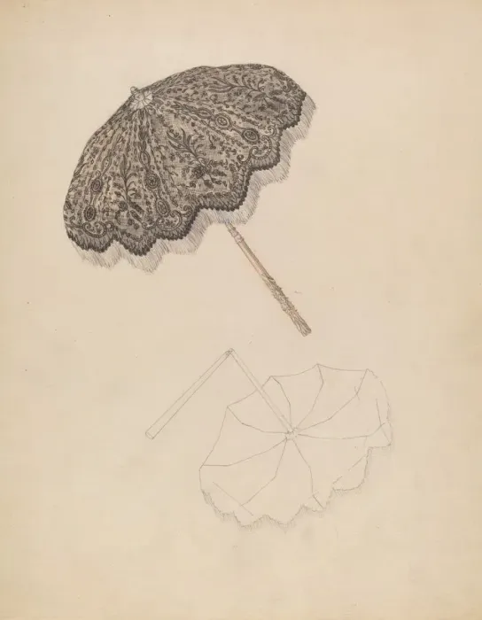 Framed Print : Parasol, c. 1938. Creator: Gladys Cook Framed Print : Parasol, c. 1938. Creator: Gladys Cook