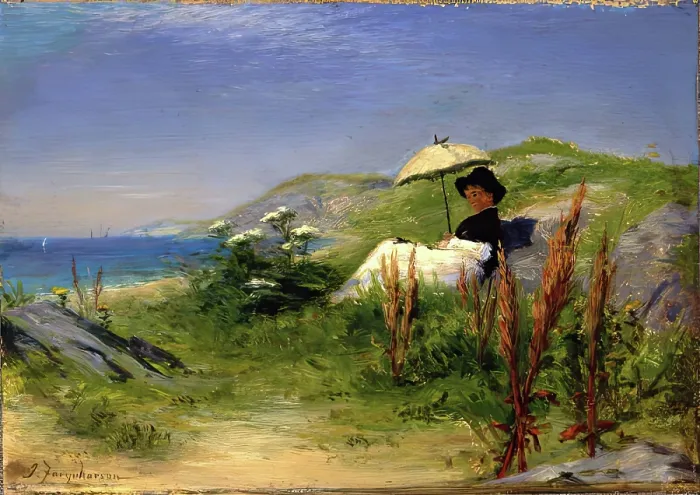 Framed Print : The Parasol, c1880s-1890s. Creator: Joseph Farquharson Framed Print : The Parasol, c1880s-1890s. Creator: Joseph Farquharson