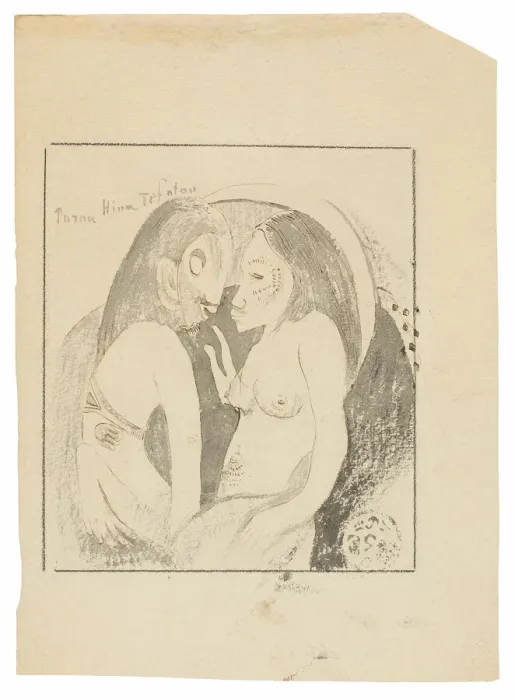 Framed Print : Parau Hina Tefatou (Words between Goddess of the Moon and God of the Earth), 1893 / 94 Framed Print : Parau Hina Tefatou (Words between Goddess of the Moon and God of the Earth), 1893 / 94