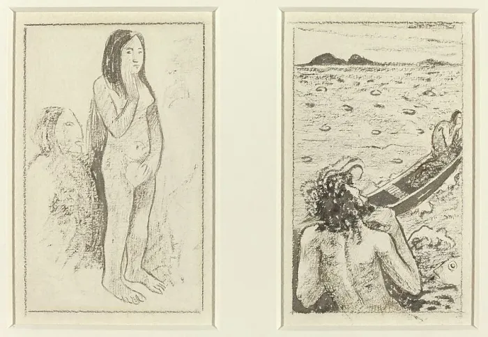 Framed Print : Parau Na Te Varau Ino (left); Tahitian Legend (right), c. 1890 / 1895. Creator: Paul Gauguin Framed Print : Parau Na Te Varau Ino (left); Tahitian Legend (right), c. 1890 / 1895. Creator: Paul Gauguin