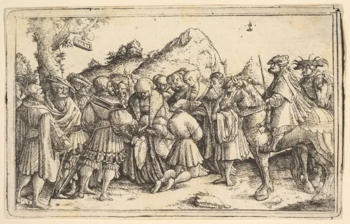 Framed Print : The pardoning of a criminal, 1531. Creator: Christoph Bockstorffer Framed Print : The pardoning of a criminal, 1531. Creator: Christoph Bockstorffer