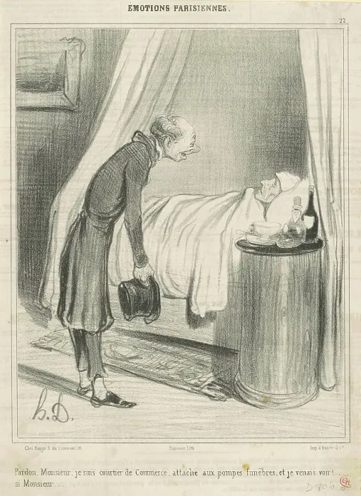Framed Print : Pardon...je suis courtier de commerce... 19th century. Creator: Honore Daumier Framed Print : Pardon...je suis courtier de commerce... 19th century. Creator: Honore Daumier