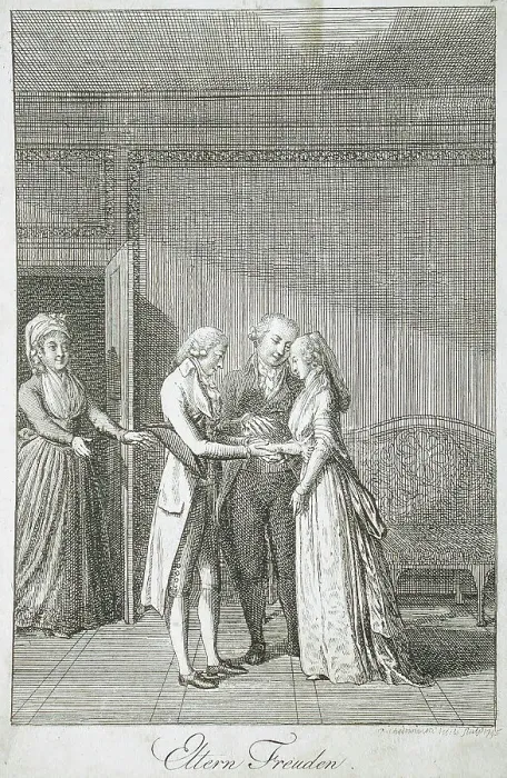 Framed Print : Parental Joys, 1795. Creator: Daniel Nikolaus Chodowiecki Framed Print : Parental Joys, 1795. Creator: Daniel Nikolaus Chodowiecki