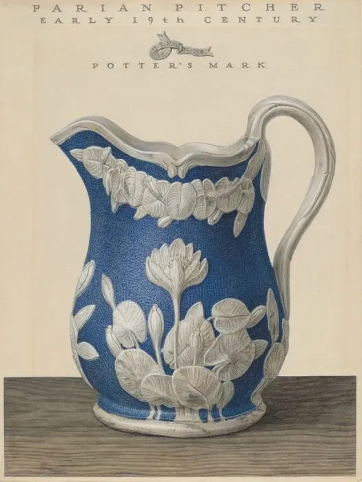 Framed Print : Parian Pitcher, c. 1937. Creator: John Matulis Framed Print : Parian Pitcher, c. 1937. Creator: John Matulis