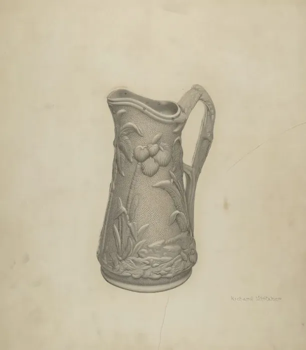 Framed Print : Parian Ware Syrup Pitcher, 1935 / 1942. Creator: Richard Whitaker Framed Print : Parian Ware Syrup Pitcher, 1935 / 1942. Creator: Richard Whitaker