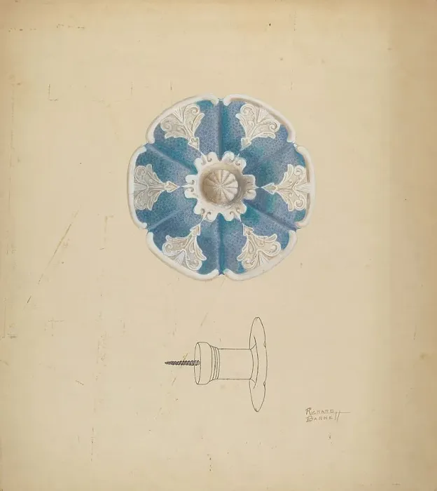 Framed Print : Parian Ware Tie Back, c. 1938. Creator: Richard Barnett Framed Print : Parian Ware Tie Back, c. 1938. Creator: Richard Barnett