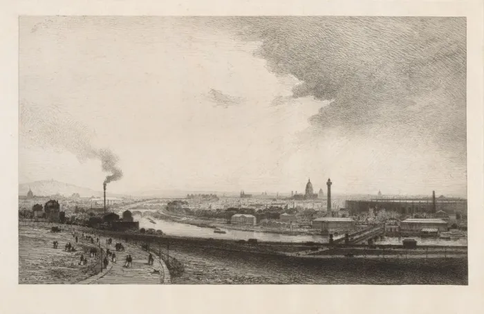 Framed Print : Paris in 1867, View from the Trocadero, 1867. Creator: Maxime Lalanne (French, 1827-1886) Framed Print : Paris in 1867, View from the Trocadero, 1867. Creator: Maxime Lalanne (French, 1827-1886)