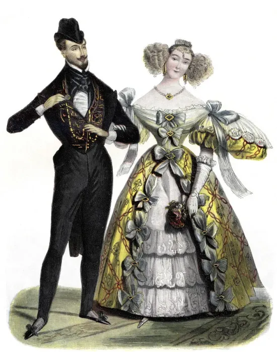 Framed Print : Paris ball dress from the year 1830 Framed Print : Paris ball dress from the year 1830