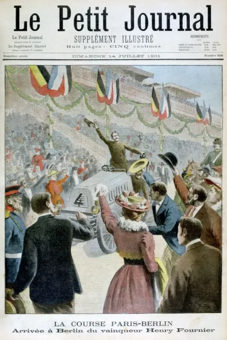 Framed Print : Paris Berlin Race, Arrival of the winner Henry Fournier, 1901 Framed Print : Paris Berlin Race, Arrival of the winner Henry Fournier, 1901