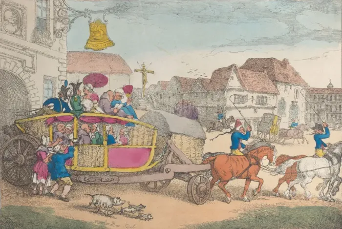 Framed Print : Paris Diligence, 1810. 1810. Creator: Thomas Rowlandson