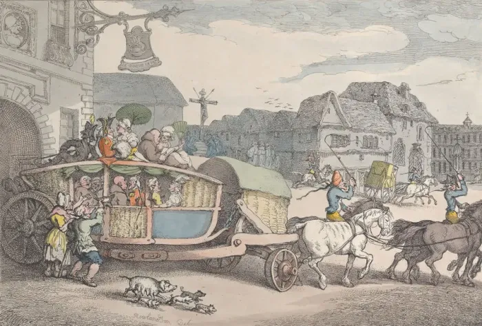 Framed Print : Paris Diligence, ca. 1810. ca. 1810. Creator: Thomas Rowlandson Framed Print : Paris Diligence, ca. 1810. ca. 1810. Creator: Thomas Rowlandson