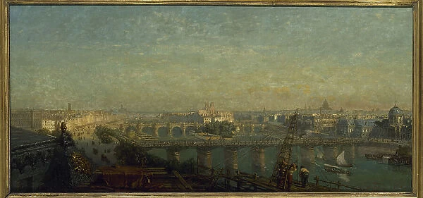 Paris from the east side: view taken from the roofs of the Louvre, 1856. Creator: Victor Navlet