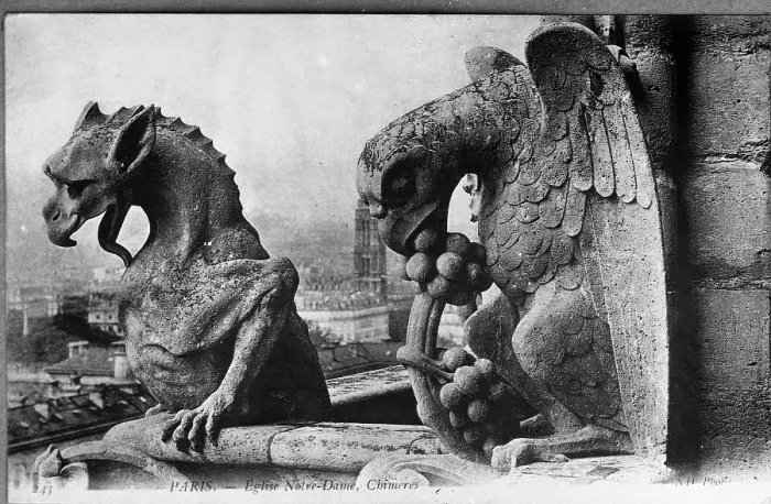 Framed Print : Paris - Eglise Notre-Dame, Chimeres ( Gargoyles ). Creator: Unknown Framed Print : Paris - Eglise Notre-Dame, Chimeres ( Gargoyles ). Creator: Unknown