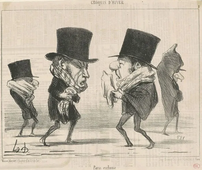 Framed Print : Paris enrhumé, 19th century. Creator: Honore Daumier Framed Print : Paris enrhumé, 19th century. Creator: Honore Daumier