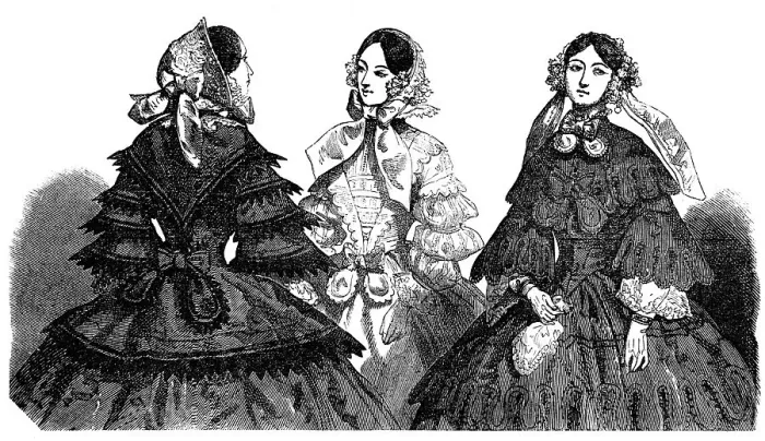 Framed Print : Paris Fashions for April, 1856. Creator: Unknown Framed Print : Paris Fashions for April, 1856. Creator: Unknown