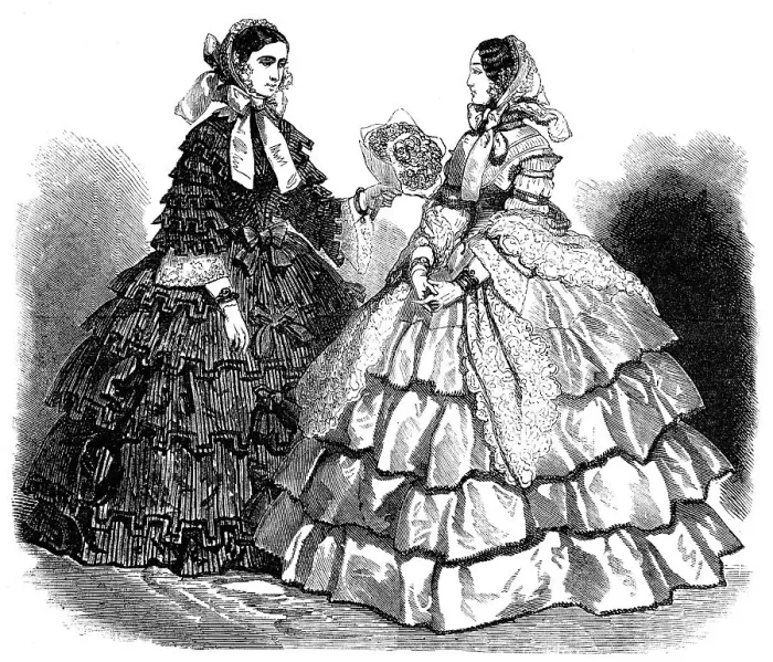 Framed Print : Paris Fashions for April, 1856. Creator: Unknown Framed Print : Paris Fashions for April, 1856. Creator: Unknown
