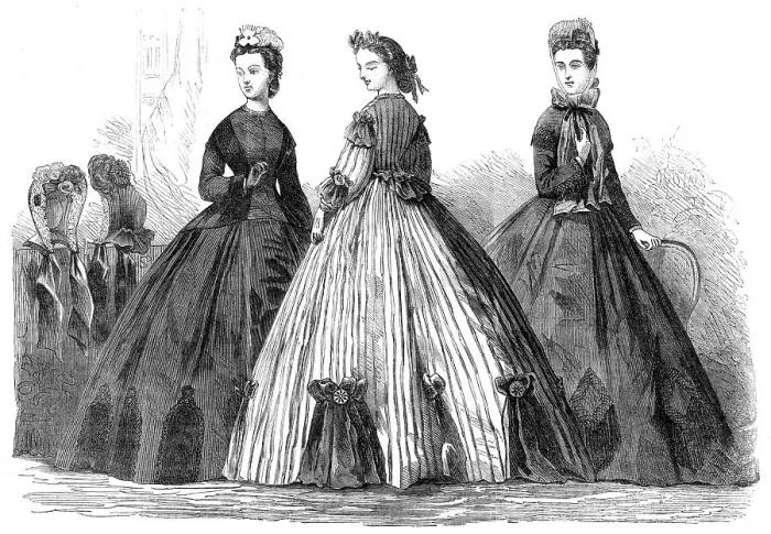 Framed Print : Paris fashions for April, 1864. Creator: Unknown Framed Print : Paris fashions for April, 1864. Creator: Unknown