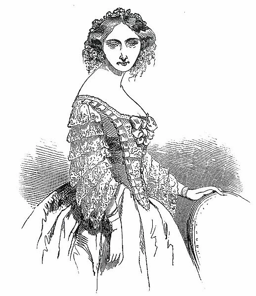 Paris Fashions for August - Opera Dress, 1850. Creator: Unknown