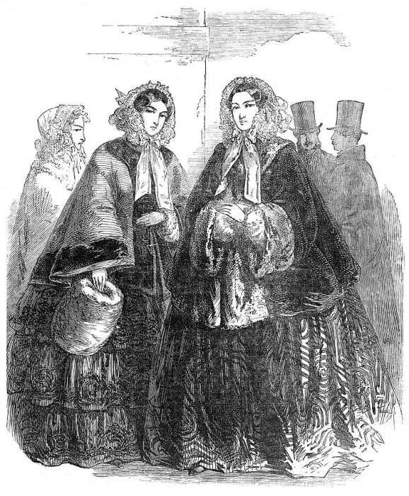 Framed Print : Paris Fashions for December, 1854. Creator: Unknown Framed Print : Paris Fashions for December, 1854. Creator: Unknown