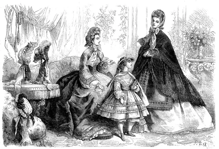 Framed Print : Paris fashions for December, 1862. Creator: Unknown Framed Print : Paris fashions for December, 1862. Creator: Unknown