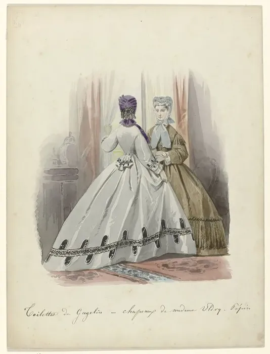 Framed Print : Paris fashions, dresses by Gagelin... 1887. Creator: Anon Framed Print : Paris fashions, dresses by Gagelin... 1887. Creator: Anon