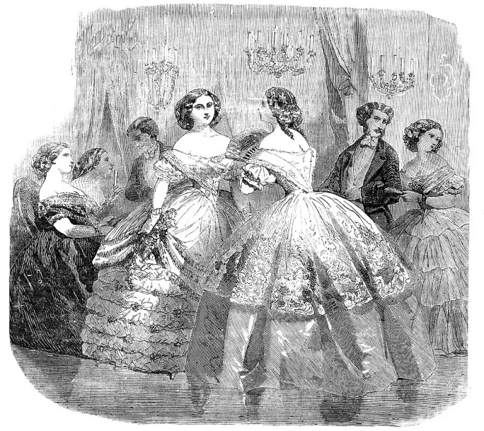 Framed Print : Paris Fashions for February, 1856. Creator: Unknown Framed Print : Paris Fashions for February, 1856. Creator: Unknown