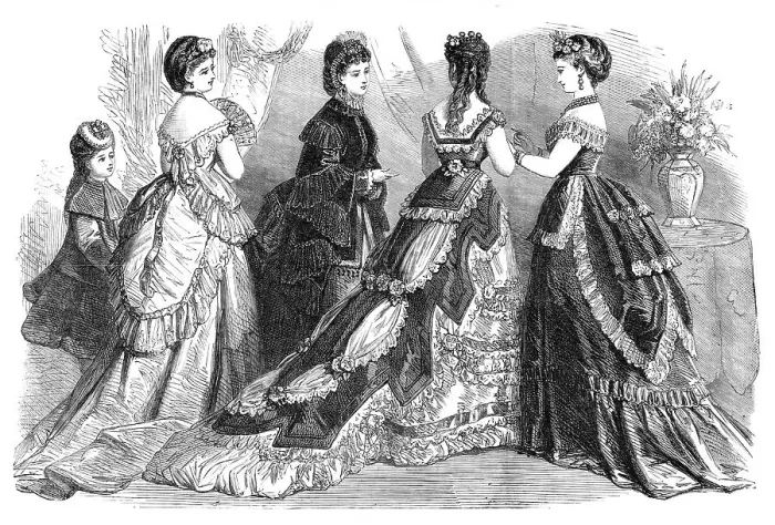 Framed Print : Paris fashions for February, 1870. Creator: Unknown Framed Print : Paris fashions for February, 1870. Creator: Unknown