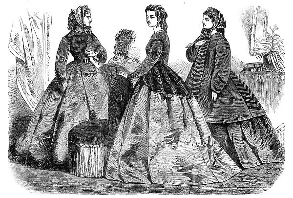 Paris fashions for January 1865, (1864). Creator: Unknown