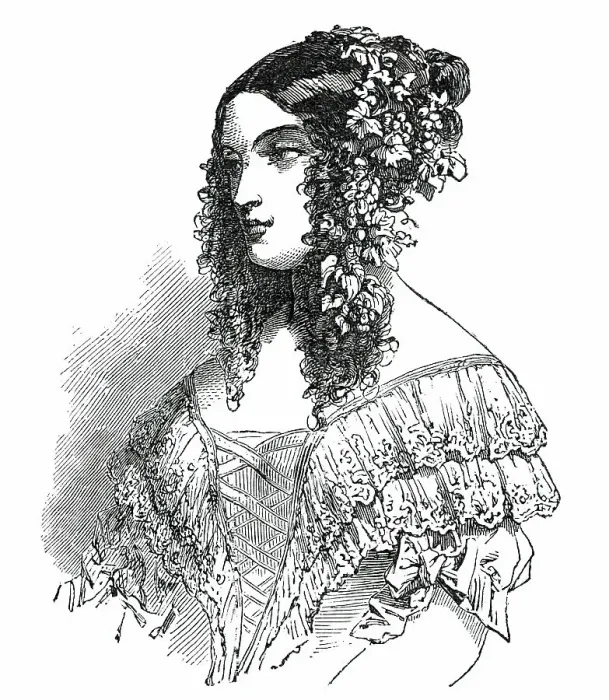 Framed Print : Paris Fashions for June - Ball Dress, 1850. Creator: Unknown Framed Print : Paris Fashions for June - Ball Dress, 1850. Creator: Unknown