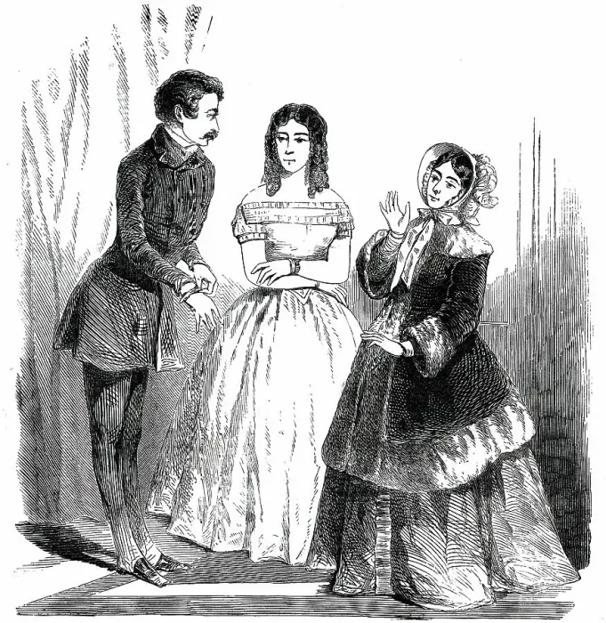 Framed Print : Paris Fashions for March, 1850. Creator: Unknown Framed Print : Paris Fashions for March, 1850. Creator: Unknown