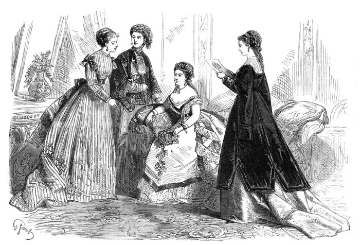 Framed Print : Paris fashions for March, 1868. Creator: Unknown Framed Print : Paris fashions for March, 1868. Creator: Unknown