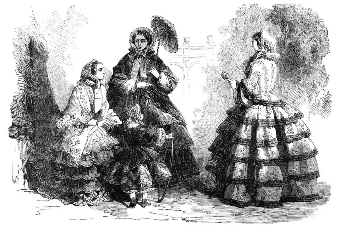 Framed Print : Paris Fashions for May, 1856. Creator: Unknown Framed Print : Paris Fashions for May, 1856. Creator: Unknown