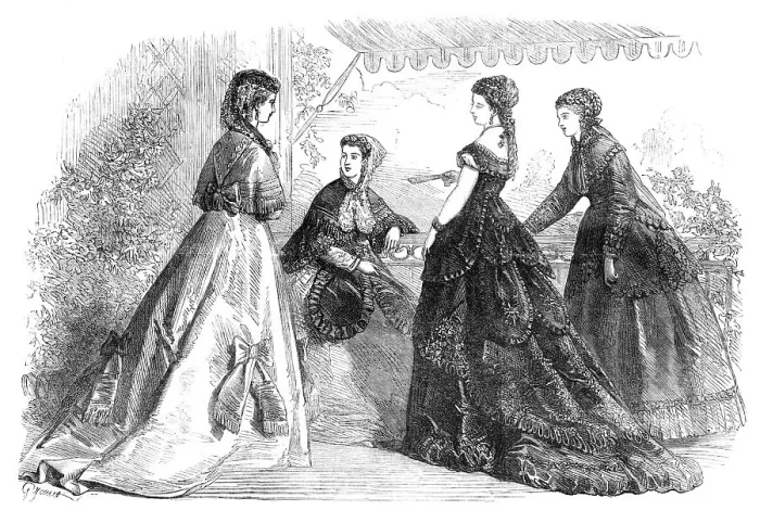 Framed Print : Paris fashions for May, 1868. Creator: Unknown Framed Print : Paris fashions for May, 1868. Creator: Unknown