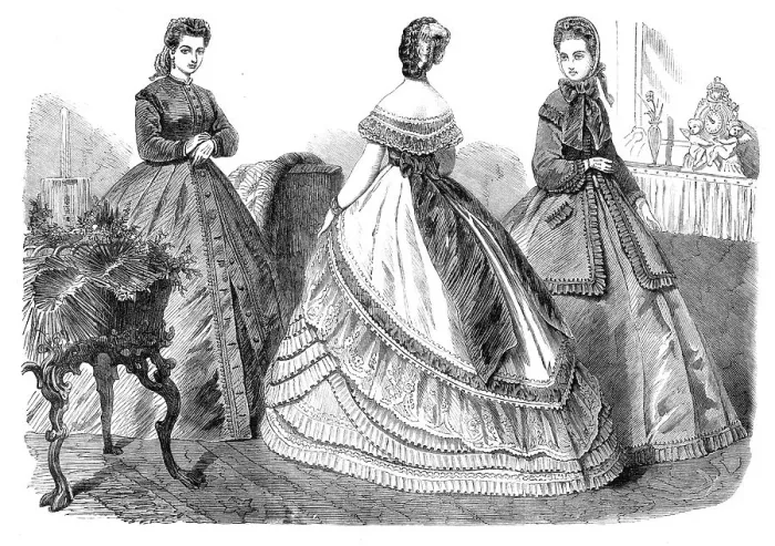 Framed Print : Paris fashions for November, 1864. Creator: Unknown Framed Print : Paris fashions for November, 1864. Creator: Unknown