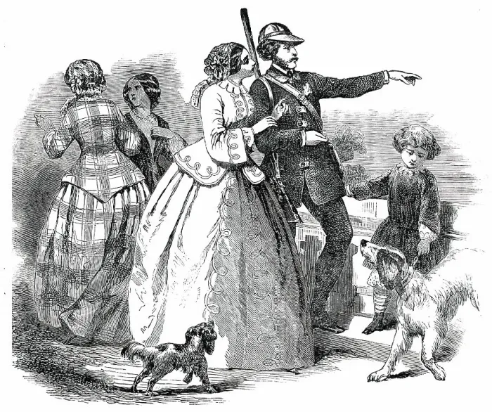 Framed Print : Paris Fashions for October, 1850. Creator: Unknown Framed Print : Paris Fashions for October, 1850. Creator: Unknown