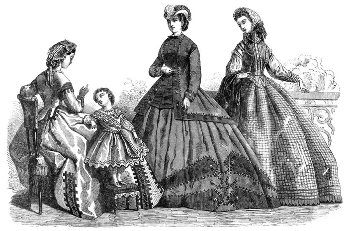 Framed Print : Paris fashions for October, 1864. Creator: Unknown Framed Print : Paris fashions for October, 1864. Creator: Unknown