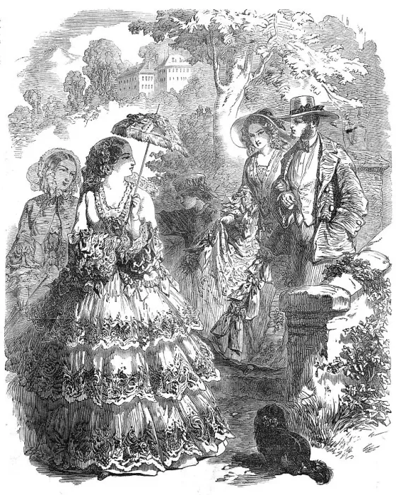 Framed Print : Paris Fashions for September, 1854. Creator: Unknown Framed Print : Paris Fashions for September, 1854. Creator: Unknown