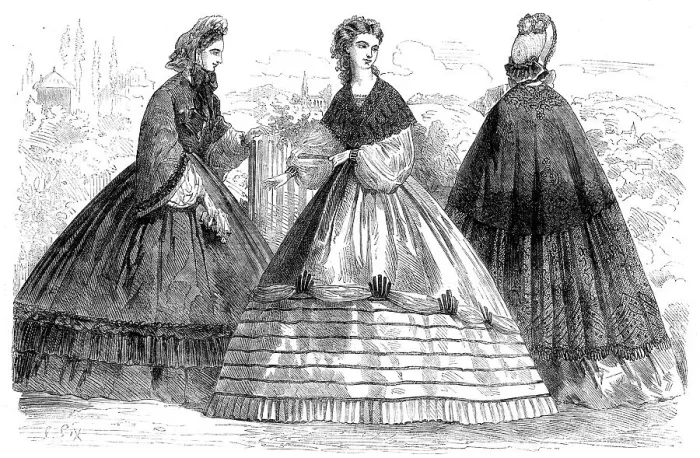 Framed Print : Paris fashions for September, 1862. Creator: Unknown Framed Print : Paris fashions for September, 1862. Creator: Unknown