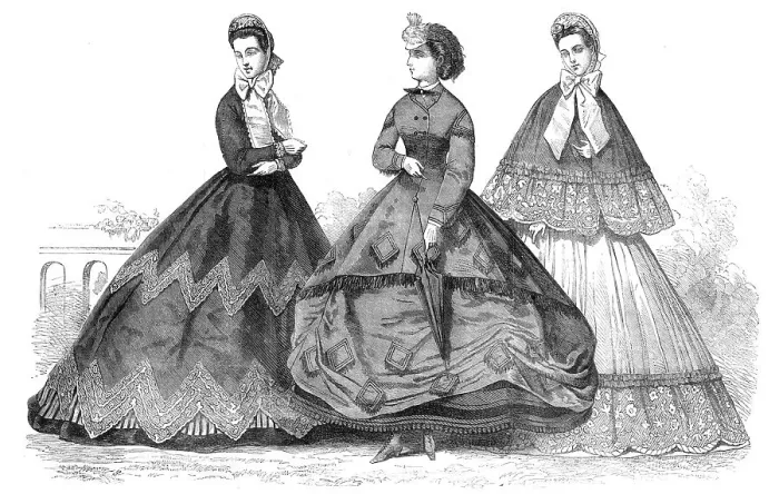 Framed Print : Paris fashions for September, 1864. Creator: Unknown Framed Print : Paris fashions for September, 1864. Creator: Unknown