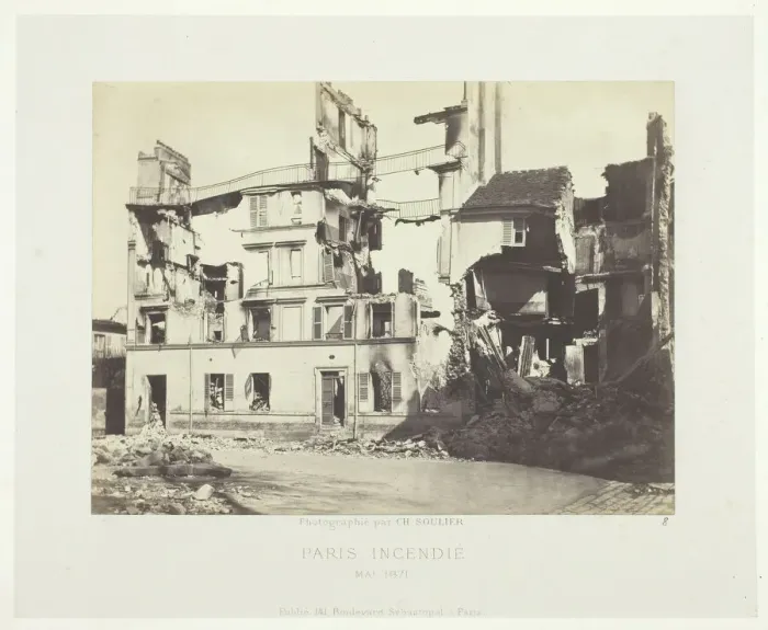 Framed Print : Paris Fire (Ruins of Houses, Rue de l Hopital [Saint-Cloud]), May, 1871